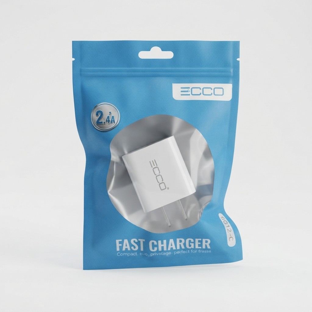 CARGADOR ECCO 12W 2.4A USB EC12 SOLO CUBO FUNDA NEW