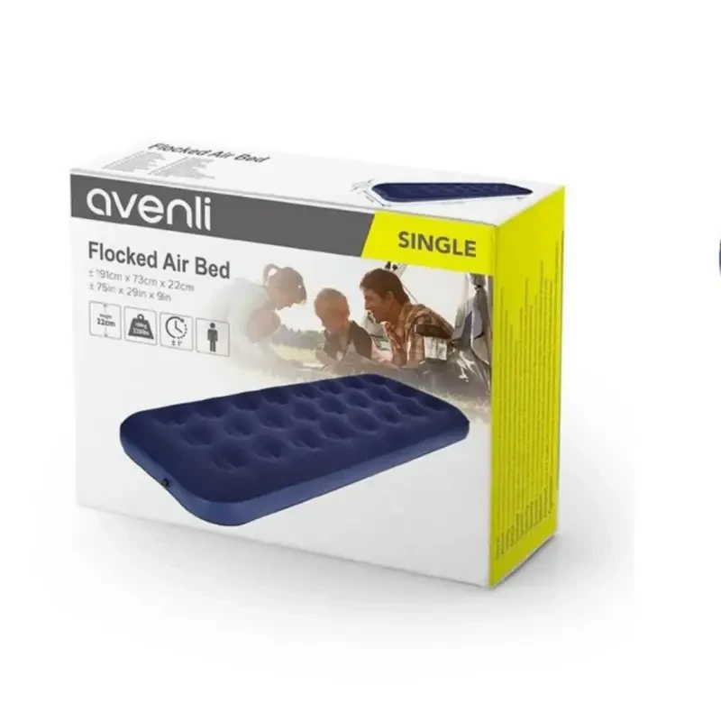 Colchón Inflable Avenli - 191cm x 73cm x 22cm | Incluye Inflador | Ideal para Camping, Hogar y Más